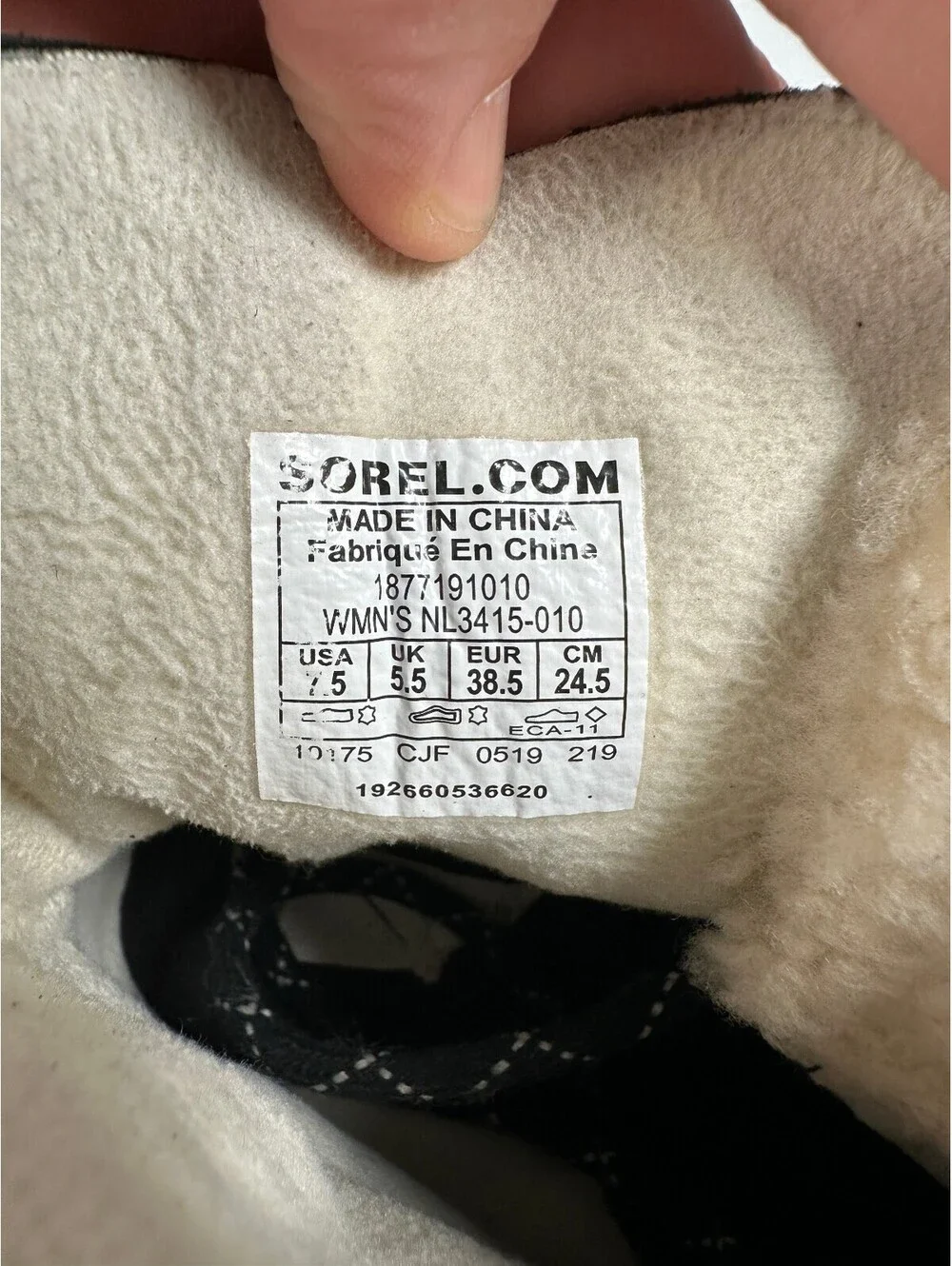 Sorel Phoenix Short Lace Cozy Waterproof Boots Black Leather Shearling Size 7.5